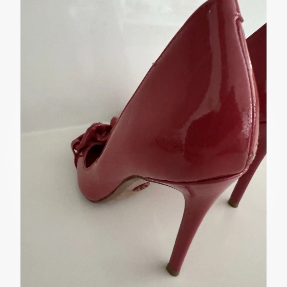 MICHAEL KORS Scarlett Chain Link Leather Pump red Size 6 - Picture 15 of 16